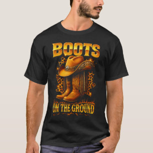 Stiefel auf den Cowboy-Hut-Rodeo-Boots T-Shirt