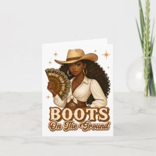 Stiefel auf der Erde Junetzehnte Cowgirl, wo sie Karte