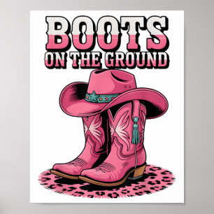 Stiefel auf der Landschaft Cowboy Western Cowgirl Poster