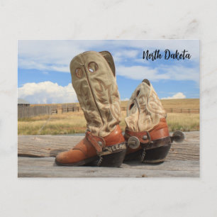 Stiefel aus North Dakota Postkarte