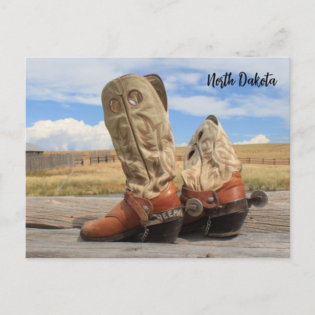 Stiefel aus North Dakota Postkarte (Vorderseite)