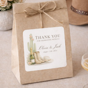 Stiefel & Blasen Western Geschlechtsneutrales Dank Quadratischer Aufkleber