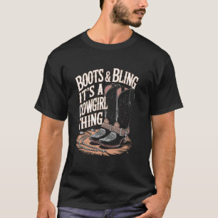 Stiefel & Bling Cowgirl Western Rodeo Design T-Shirt