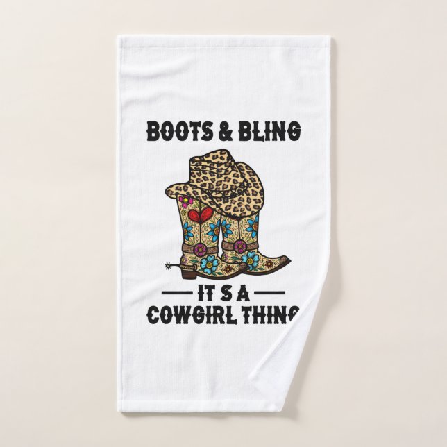 Stiefel & Bling Es ist ein Cowgirl-Ding Handtuch (Handtuch)