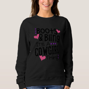 Stiefel Bling sein Cowgirl Dinge Niedliche Liebe L Sweatshirt