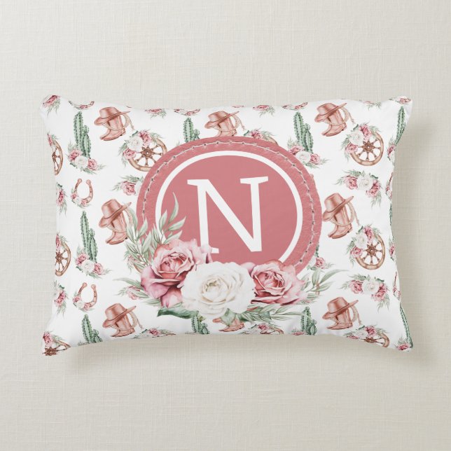 Stiefel & Blooms: Western Chic Cowgirl Personalisi Dekokissen (Vorderseite)