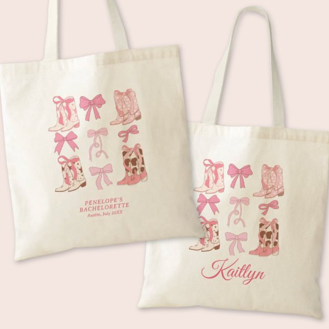 Stiefel & Bows Pink Cowgirl Coquette Bachelorette Tragetasche (Boots & Bows Pink Cowgirl Coquette Bachelorette Tote Bag
)
