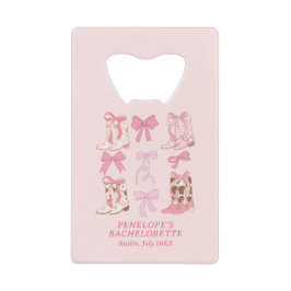 Stiefel & Bows Pink Girly Junggeselinnen-Abschied  Geldbeutel Flaschenöffner