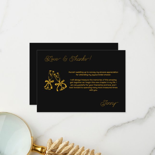 Stiefel & Brautparty Dankeskarte (Vorderseite/Rückseite Beispiel)