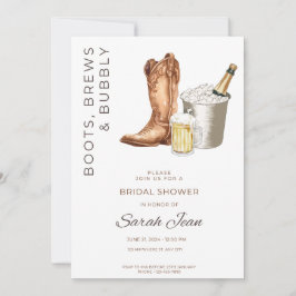 Stiefel, Brews und Bubbly Brautparty laden ein Einladung