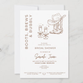Stiefel, Brews und Bubbly Brautparty laden ein Einladung
