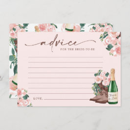 Stiefel & Bubbly Champagner Floral Advice Card Begleitkarte