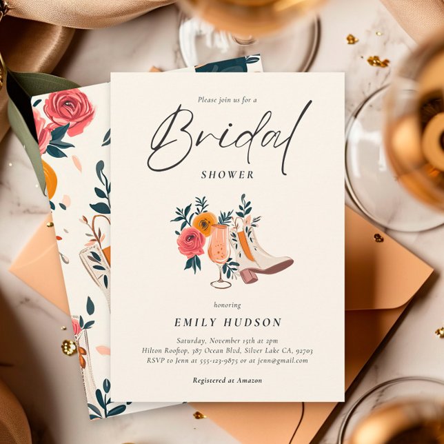 Stiefel & Bubbly Western Brautparty Einladung (Von Creator hochgeladen)