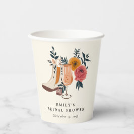 Stiefel & Bubbly Western Brautparty Pappbecher