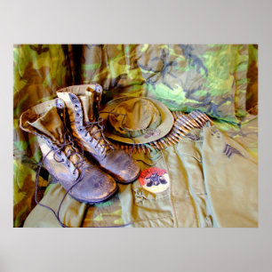 Stiefel, CIB, Sgt Streifen und Blue Ghost Poster