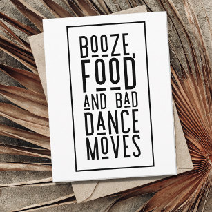 Stiefel, Essen, schlechter Tanz bewegt Funny Save  Ankündigungspostkarte