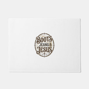 Stiefel Jeans & Jesus Vintage Westerner Glaube Fußmatte