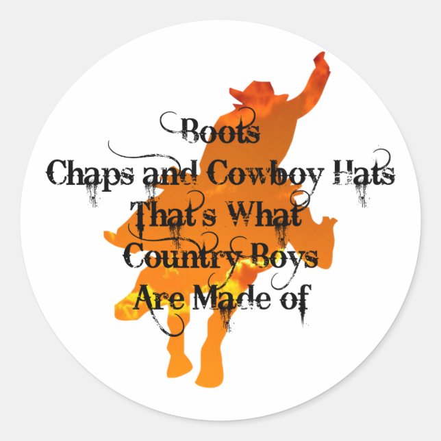 Stiefel, Kappen und Cowboy haben Sticker (Vorderseite)