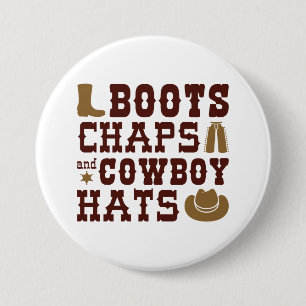 Stiefel Kappen und Cowboyhats Button
