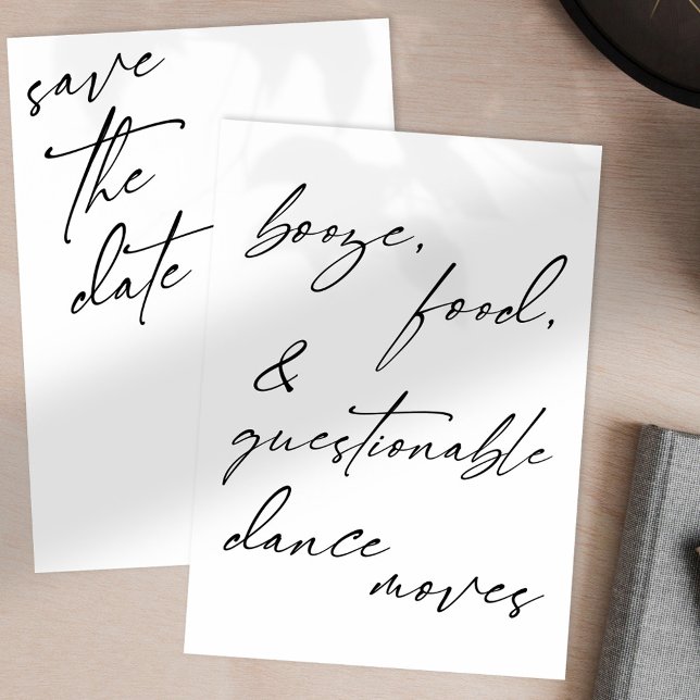 Stiefel-, Lebensmittel- und zweifelsfreie Tanzkart Save The Date (Von Creator hochgeladen)