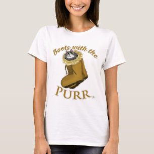 Stiefel mit Purr Fun Kitten Art Design T-Shirt