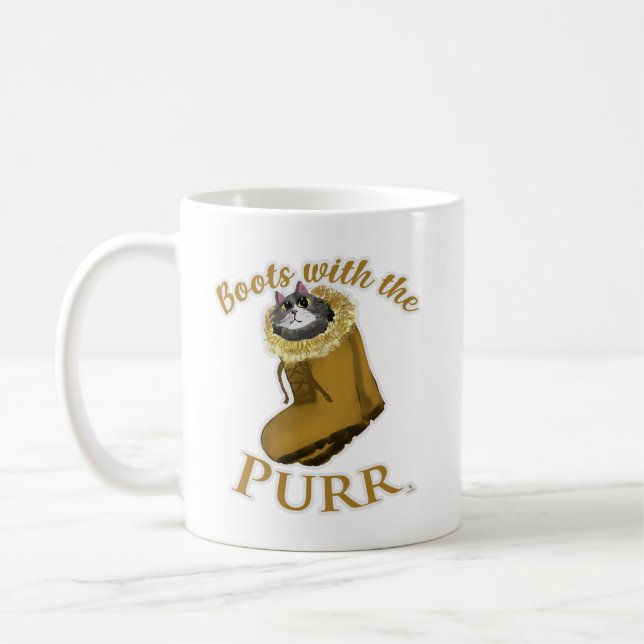 Stiefel Mit Purr Fun Kitten Mode Spaß Kaffeetasse (Links)