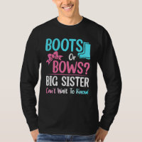 Stiefel oder Bogen Big Sister Gender Reveal Baby D