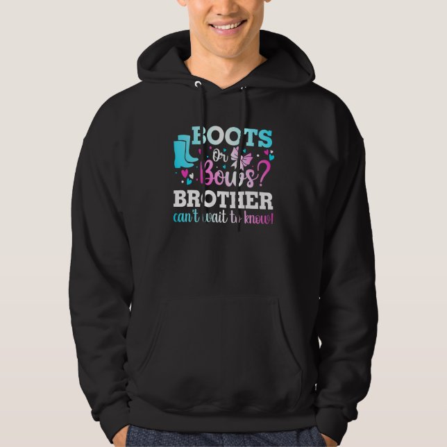 Stiefel oder Bogen Brother Gender Reveal Baby Dusc Hoodie (Vorderseite)