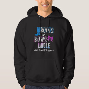 Stiefel oder Bogen für Onkel Gender Reveal Baby Sh Hoodie