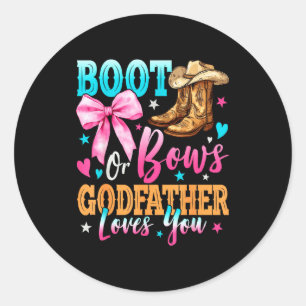 Stiefel oder Bögen Gottvater liebt dich Geschlecht Runder Aufkleber