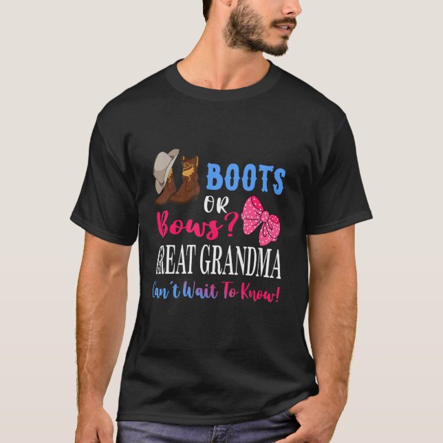 Stiefel oder Bogen Großes Oma Geschlecht zeigen Ba T-Shirt (Vorderseite)