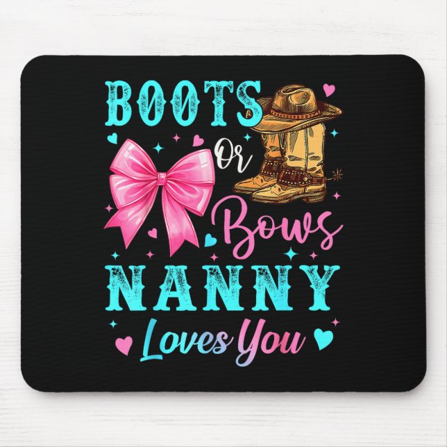Stiefel oder Bögen Kindermädchen liebt dich Geschl Mousepad (Vorne)