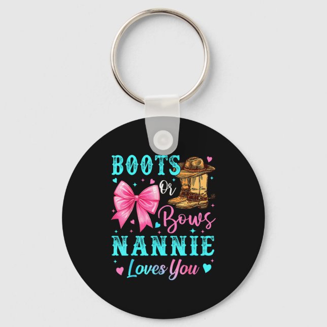 Stiefel oder Bögen Nannie liebt dich Geschlecht en Schlüsselanhänger (Vorderseite)