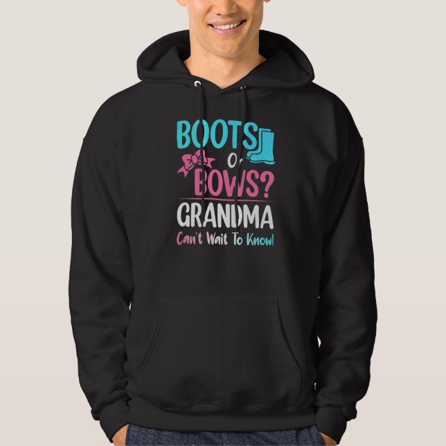 Stiefel oder Bogen Oma Gender Reveal Pregnancy Ann Hoodie (Vorderseite)