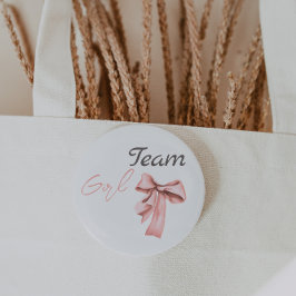 Stiefel oder Bows Blue Pink Gender Reveal Team Gir Button