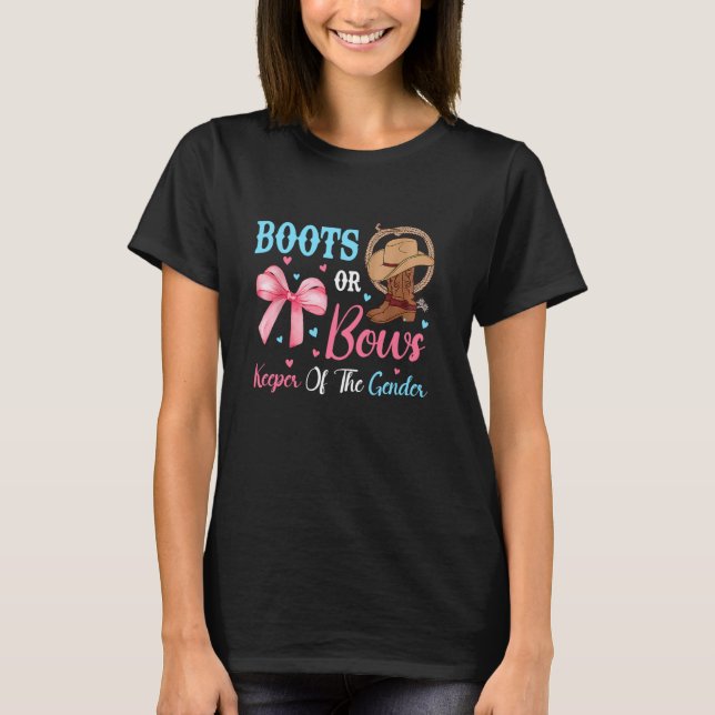 Stiefel oder Bows Funny Keeper - Baby-Reveal P T-Shirt (Vorderseite)