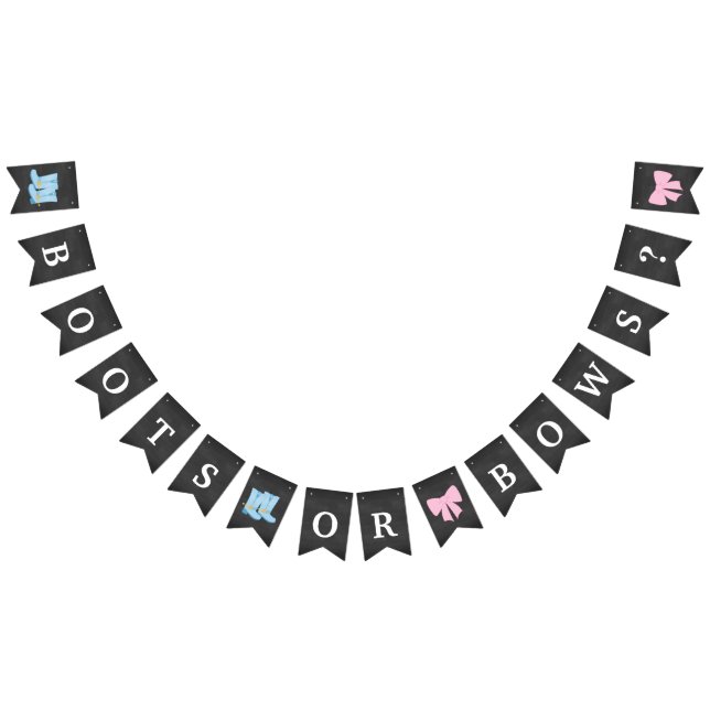 Stiefel oder Bows Gender Reveal Party Baby Shower Wimpelkette (Alle)