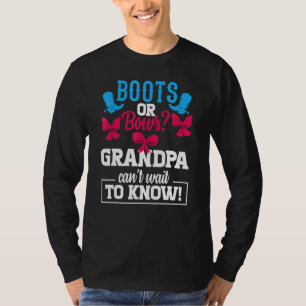 Stiefel oder Bows Gender Reveal Party Großvater Ba T-Shirt