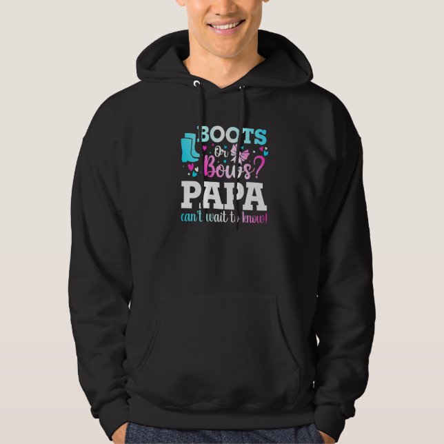 Stiefel oder Bows Papa Gender Reveal Baby Shower A Hoodie (Vorderseite)