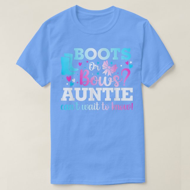 Stiefel oder Bows Tante Gender Reveal Baby Shower  T-Shirt (Design vorne)