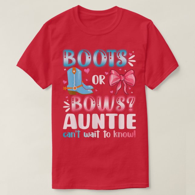 Stiefel oder Bows Tante Geschlecht zeigen Babydusc T-Shirt (Design vorne)