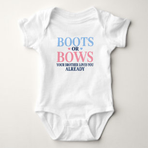 Stiefel oder Schleifen Geschlecht Dein Bruder lieb Baby Strampler