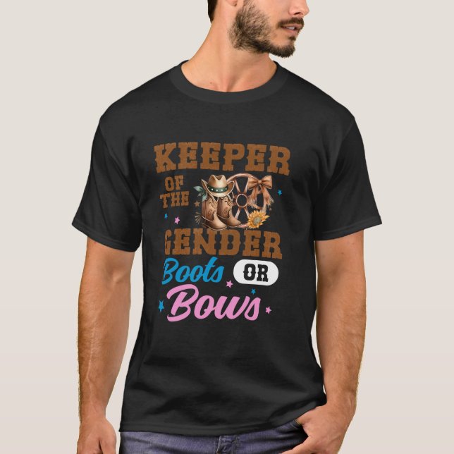 Stiefel oder Schleifen Geschlecht Enthüllung Dekor T-Shirt (Vorderseite)