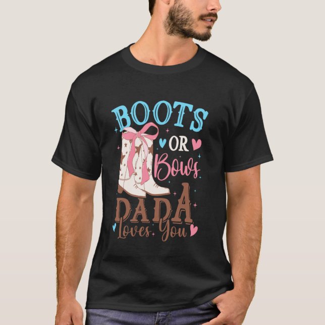 Stiefel oder Schleifen Geschlecht Enthüllung Dekor T-Shirt (Vorderseite)
