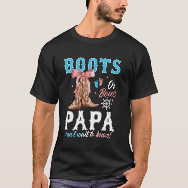 Stiefel oder Schleifen Western Geschlecht Enthüllu T-Shirt (Vorderseite)