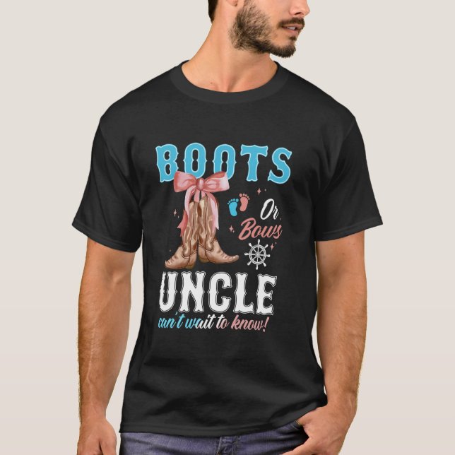 Stiefel oder Schleifen Western Geschlecht Enthüllu T-Shirt (Vorderseite)