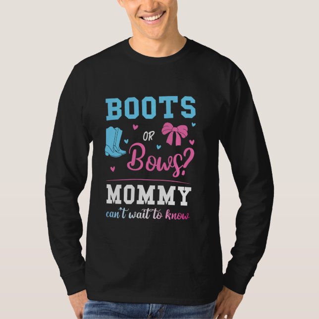 Stiefel oder Stiefel Mami Gender offenbaren rosa o T-Shirt (Vorderseite)