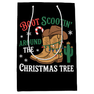 Stiefel schliddern um den Weihnachtsbaum Cowboy Xm Mittlere Geschenktüte