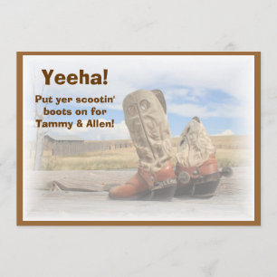 Stiefel Schlitterndes Western Tanz Hochzeits Einla Einladung