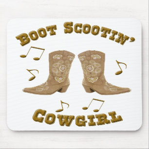 "Stiefel Scootin Cowgirl-" Western Mousepad